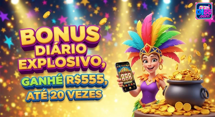 oi55 — card com CTA e reforço de bônus, com ênfase em benefício imediato, pensado para conectar o visual às mensagens de